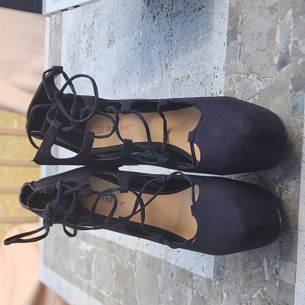 JustFab black heels, size 8.5